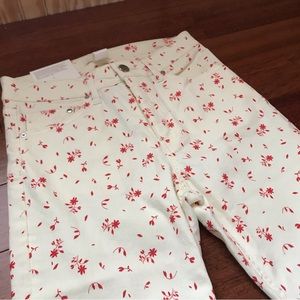 Floral Patterned Slim Fit Jeans
